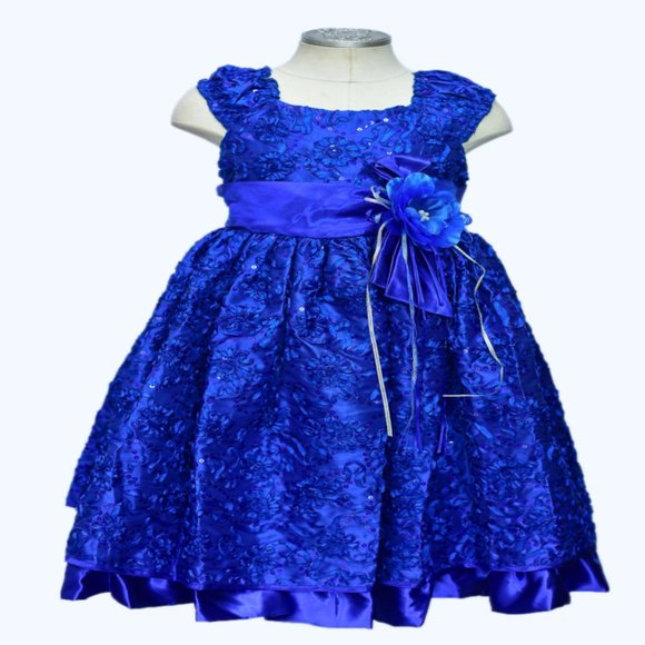 New Ink Blue Girls Party Dress - Picture 1 of 1